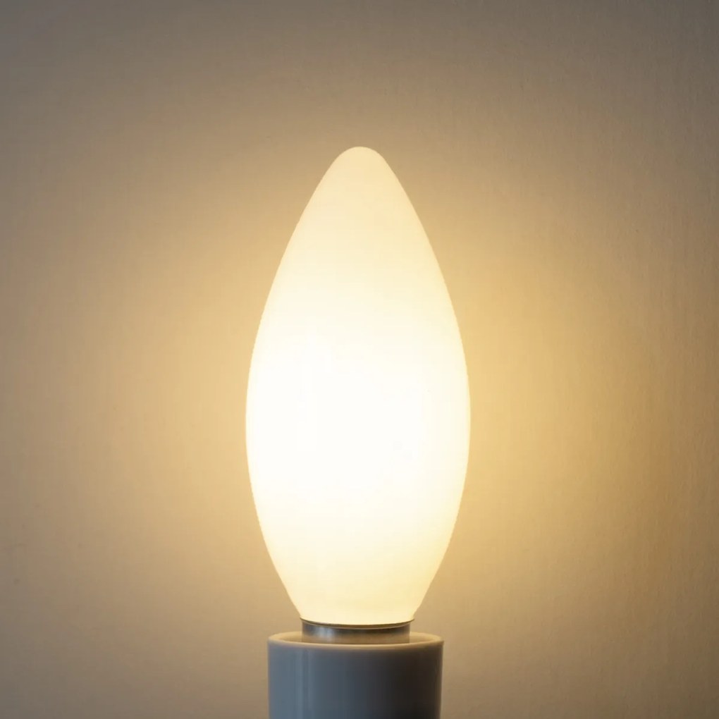 Set van 5 E14 dimbare LED lampen B35 opaal 4W 400 lm 2700K