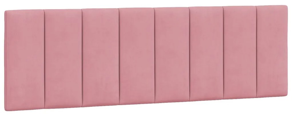 Estrutura de cama c/ luzes LED 160x200 cm veludo rosa
