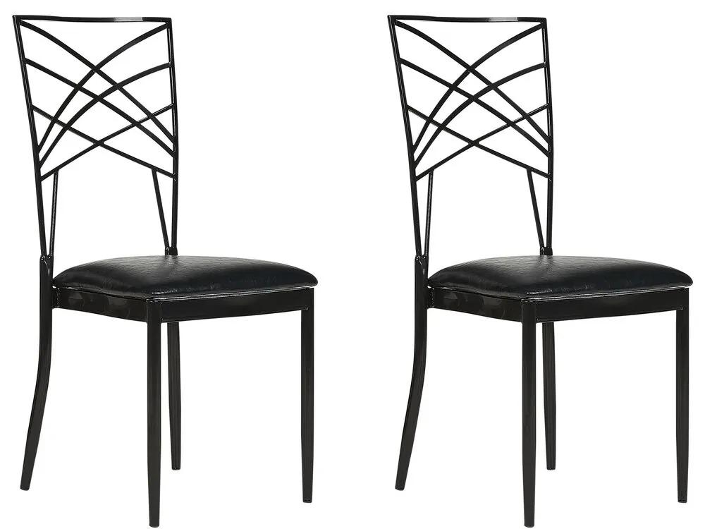 Conjunto de 2 cadeiras de jantar em metal preto GIRARD Beliani