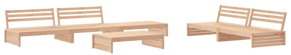 6 pcs conjunto lounge jardim c/ almofadões madeira maciça