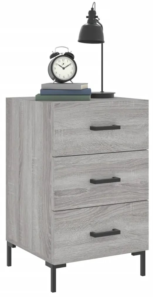 Mesa de cabeceira 40x40x66 cm derivados madeira cinzento sonoma