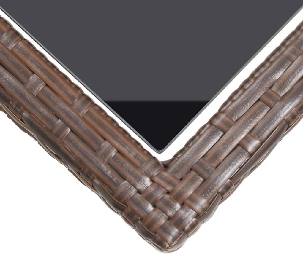 3 pcs conjunto de jantar para jardim castanho
