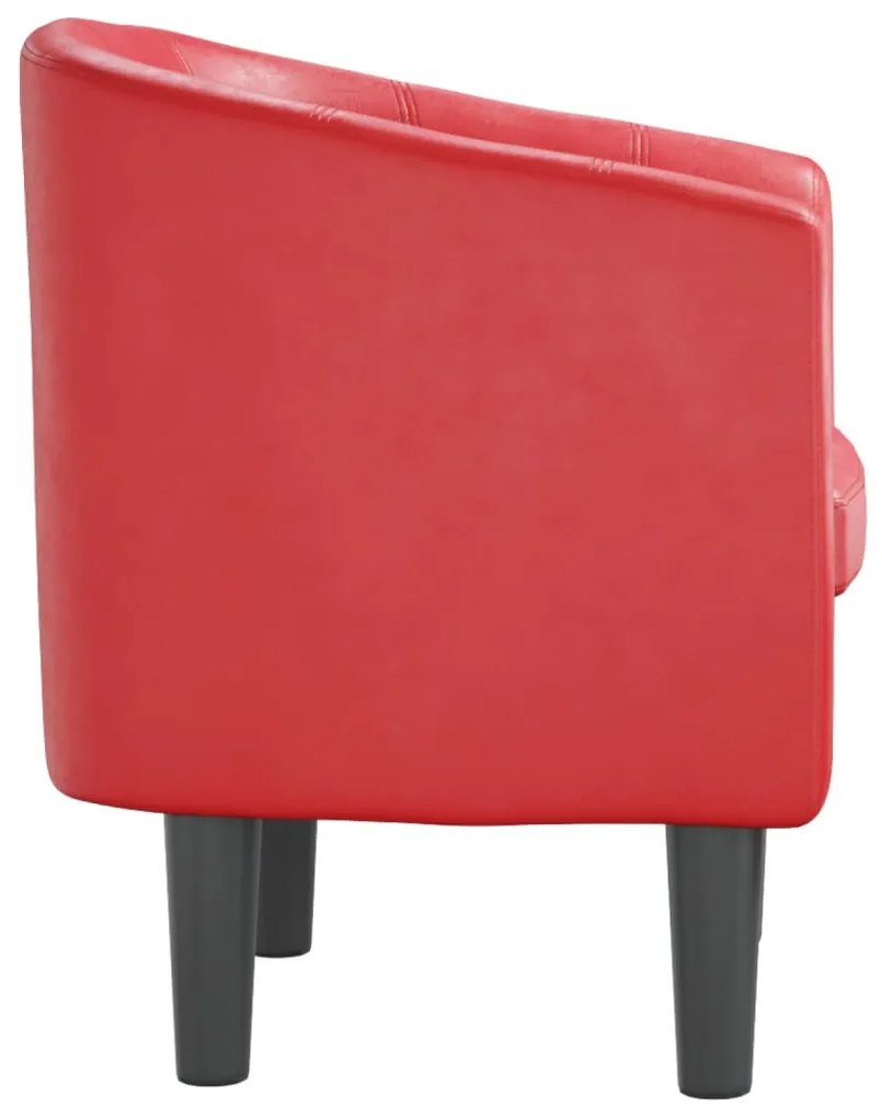 Poltrona couro artificial vermelho