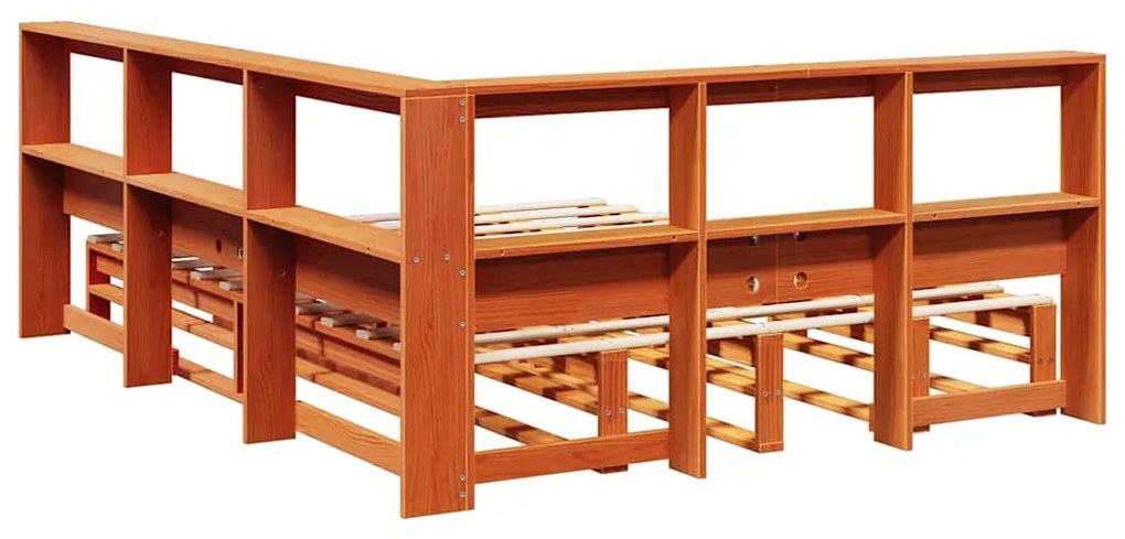 Cama com estante sem colchão 140x190 cm pinho maciço
