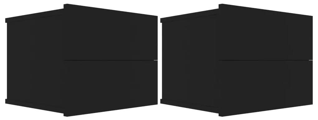 Mesas de cabeceira 2 pcs 40x30x30 cm contraplacado preto