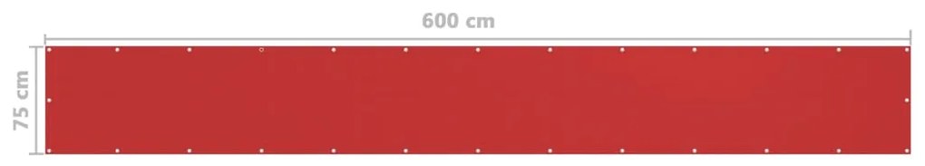 Tela de varanda 75x600 cm PEAD vermelho