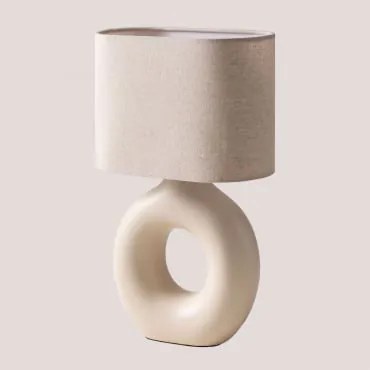 Luminária De Mesa De Cerâmica Katy Gardénia Branco - Sklum