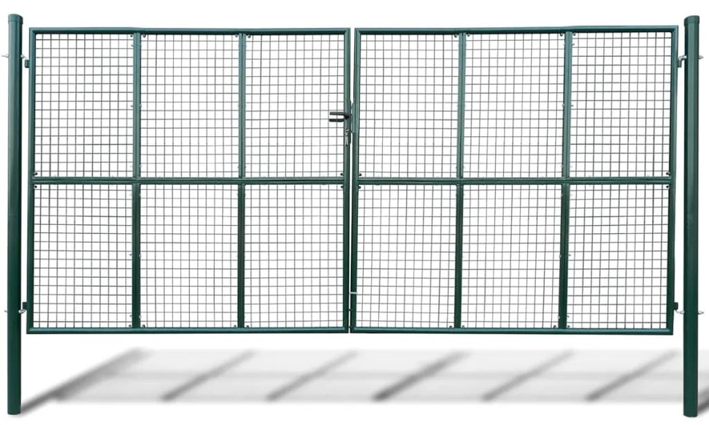 vidaXL Portão de jardim de malha 415x175 cm