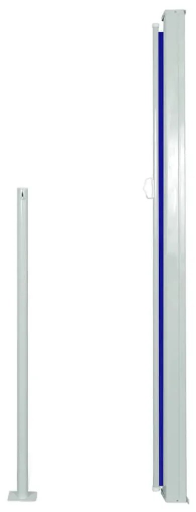 Toldo lateral retrátil para pátio 160x500 cm azul