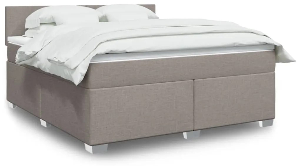 vidaXL Cama com molas/colchão 180x200 cm tecido castanho-acinzentado