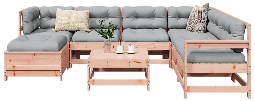 vidaXL 8 pcs conj. sofás jardim madeira abeto-de-douglas