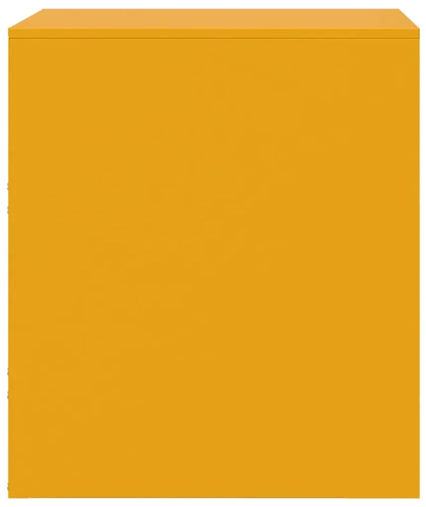 Mesas de cabeceira 2 pcs 34,5x39x44 cm aço amarelo
