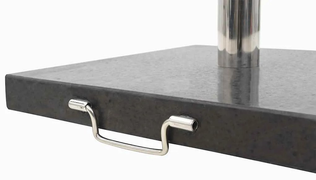Base de guarda-sol quadrada granito 28,5 kg preto