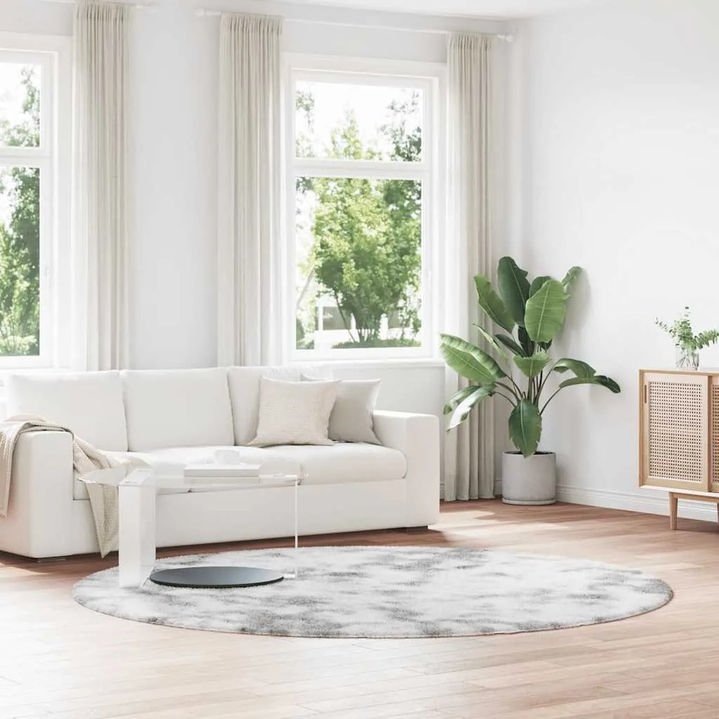 Tapete shaggy de pelo alto NAVARRA 240x240 cm cinzento-claro