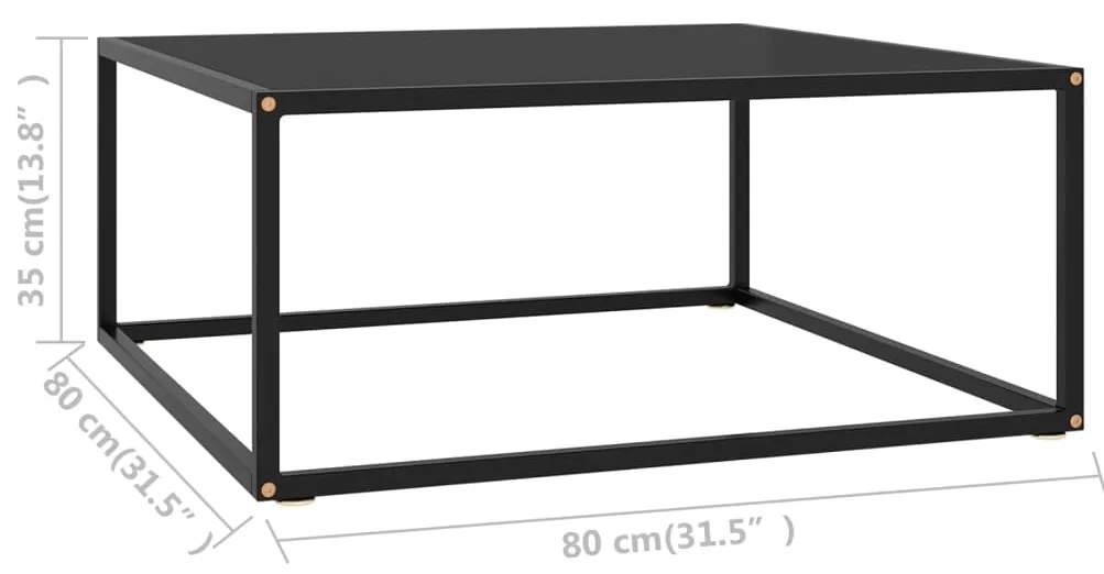 Mesa de centro 80x80x35 cm vidro preto