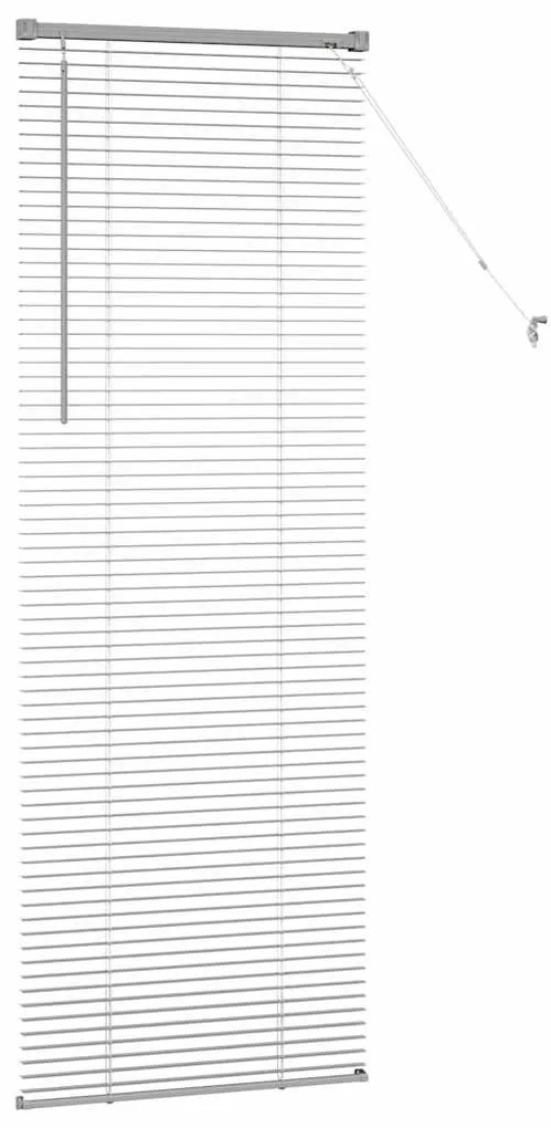 Persiana de Janela com cortinas Manual Prata 80 x 130 cm Alumínio