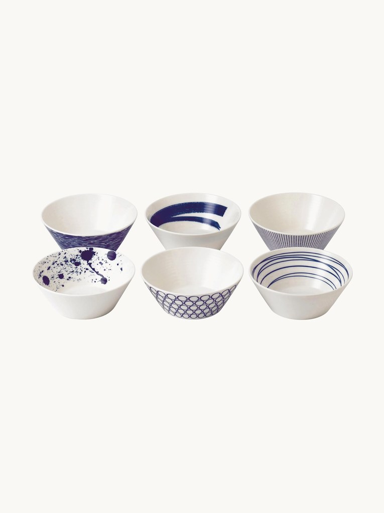 Taças de porcelana Pacific Blue, 6 uni.