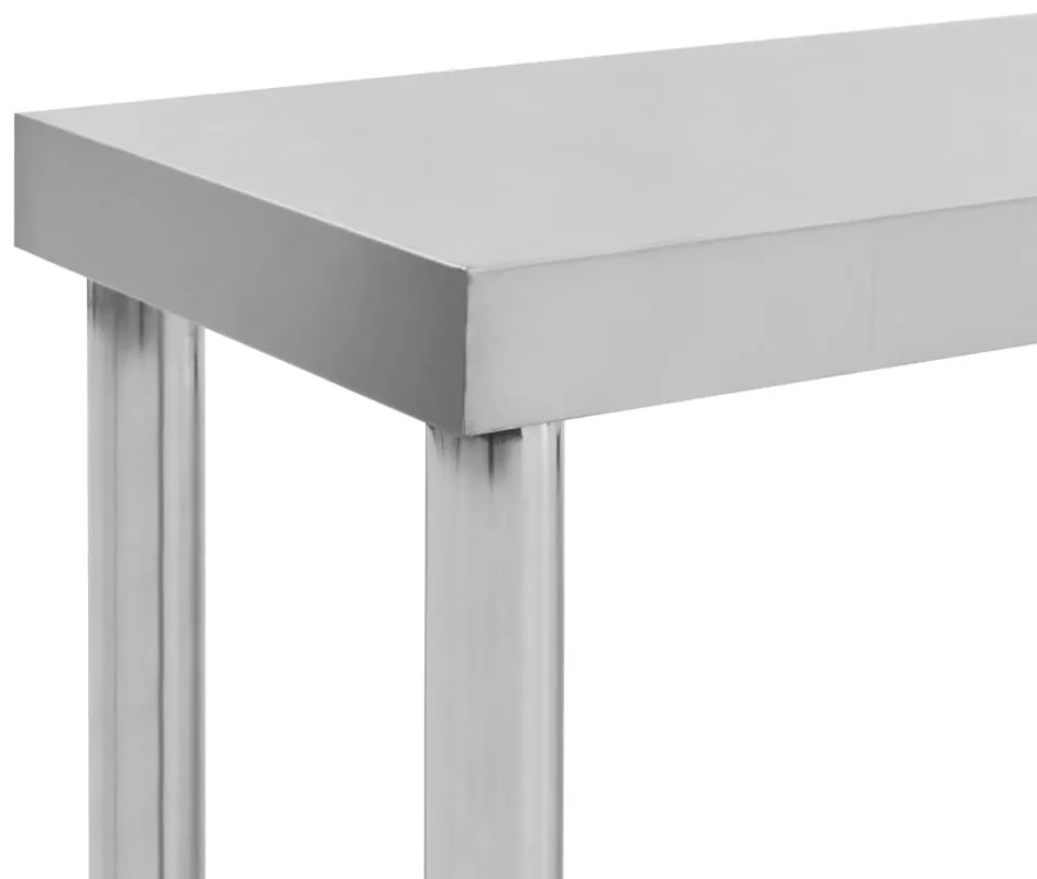 Prateleira para mesa de trabalho 120x30x35 cm aço inoxidável