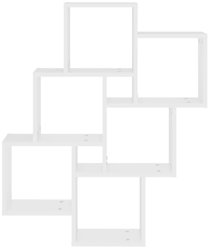 Estante de parede cúbica 78x15x93cm derivados de madeira branco