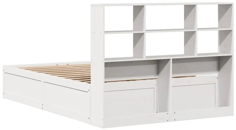Cama sem colchão 160x200 cm madeira de pinho maciça branco