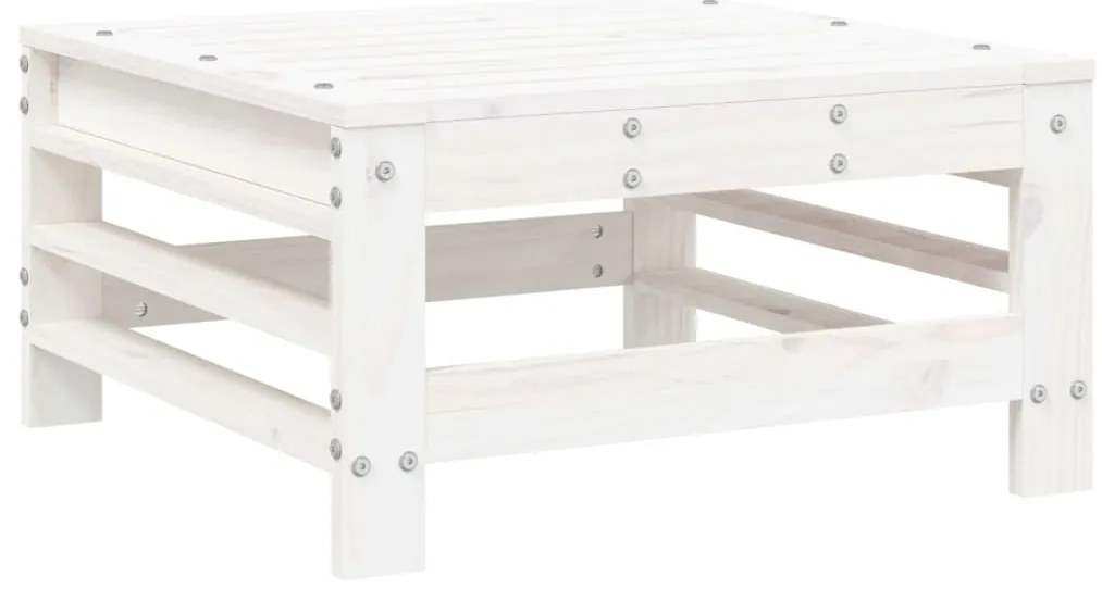 6 pcs conjunto lounge de jardim pinho maciço branco
