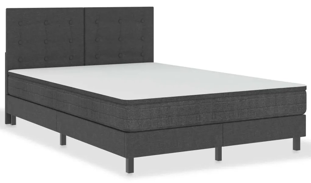 Cabeceira de cama acolchoada 140x200 cm tecido cinzento-escuro