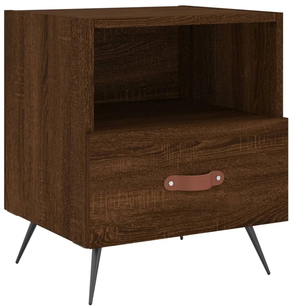 Mesa de cabeceira 2 pcs derivados de madeira carvalho castanho