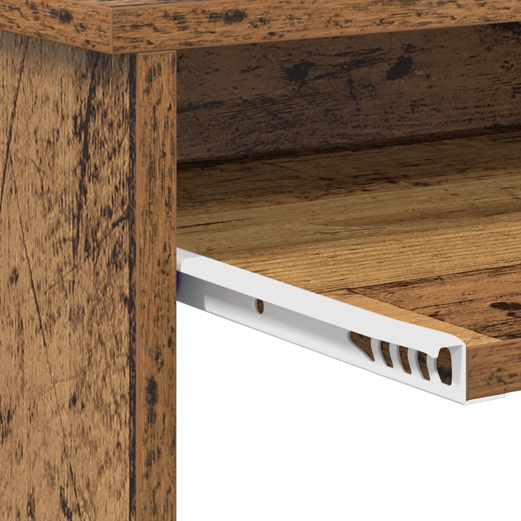 Mesa com Armazenamento Madeira Envelhecida 120.5x44x88.5 cm Derivados