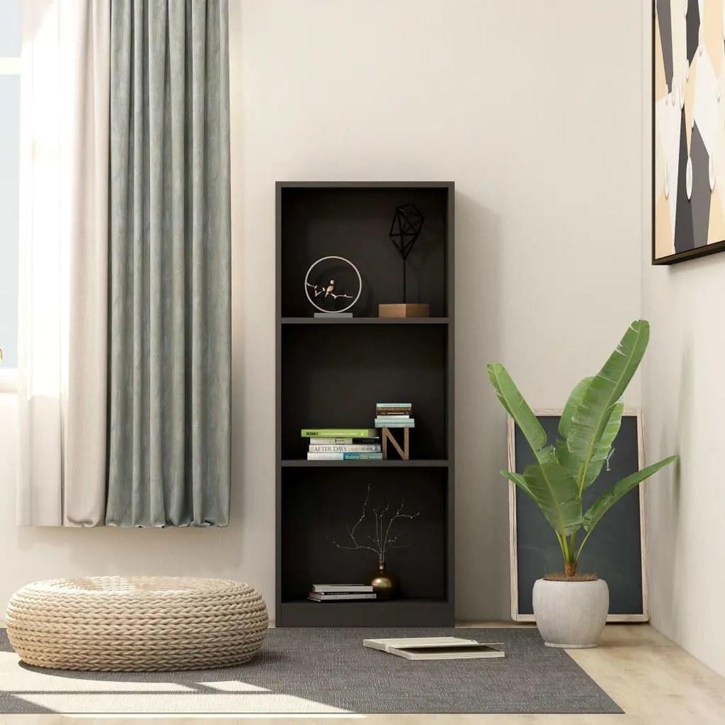 800829 vidaXL Estante c/ 3 prateleiras 40x24x108 cm contraplacado preto