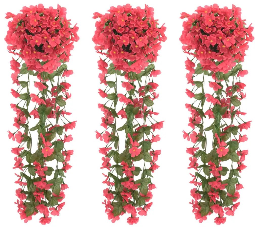 vidaXL Grinaldas de flores de Natal 3 pcs 85 cm rosa