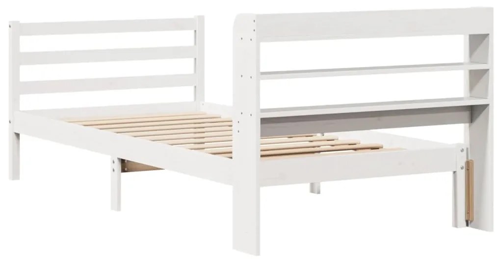 Estrutura de cama c/ cabeceira sem colchão 100x200 cm branco