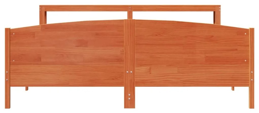 Cama sem colchão 180x200 cm pinho maciço castanho-mel