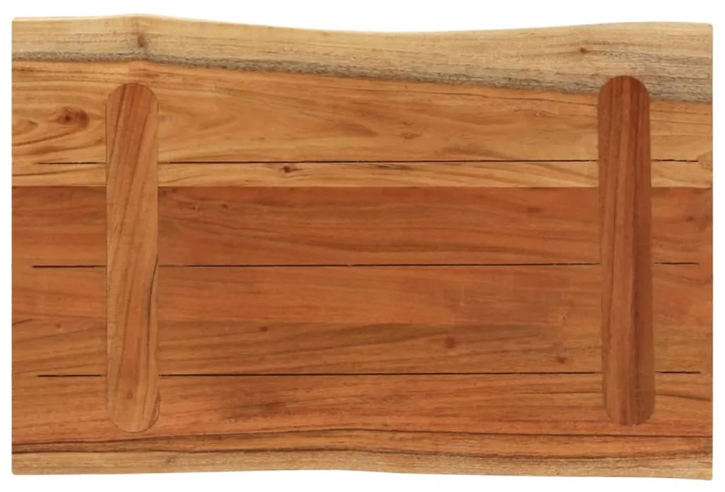 Tampo de mesa retangular borda viva 50x40x3,8 cm acácia maciça