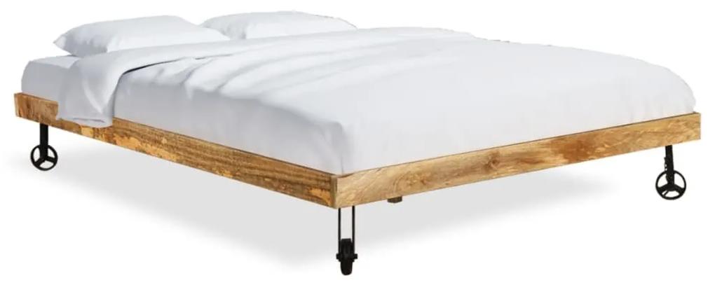 Estrutura de cama 180x200 cm madeira de mangueira áspera