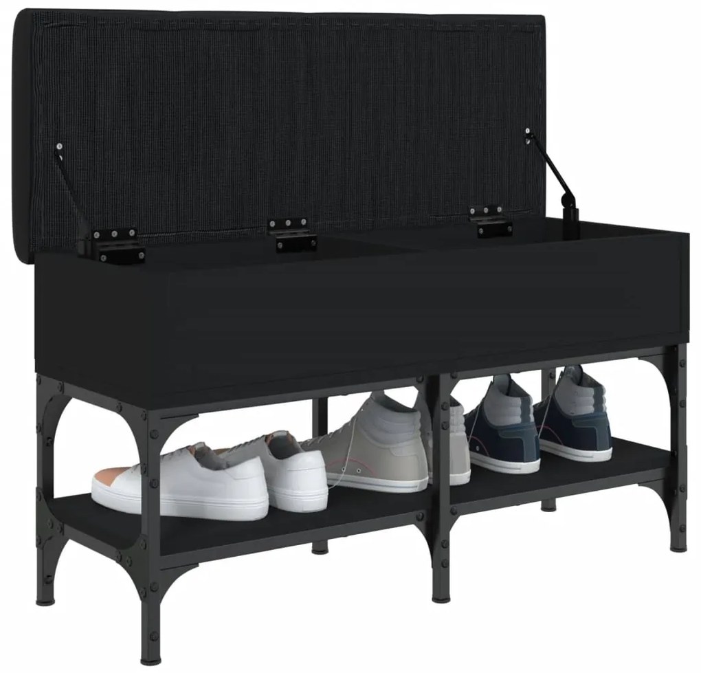 Banco sapateira 82x32x45 cm derivados de madeira preto