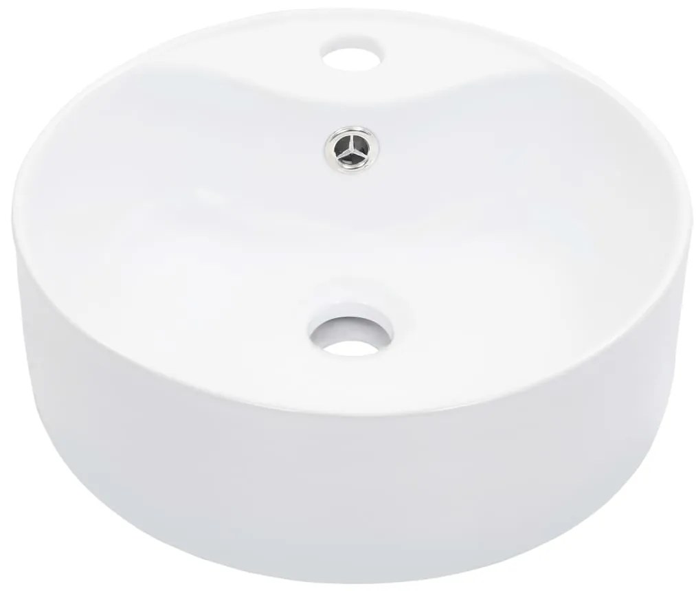 Lavatório com extravasamento 36x13 cm cerâmica branco