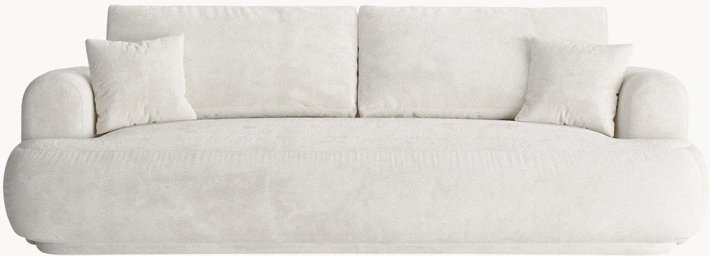 Sofá-cama em bouclé com arrumação Ella (3 lugares), L 253 cm