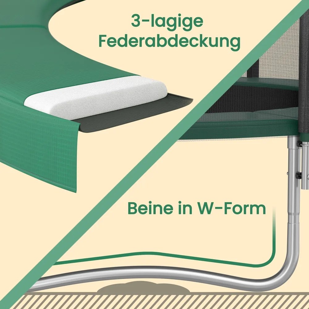 Trampolim  305 cm com rede de segurança verde escuro