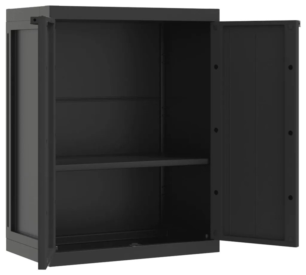 Móvel de arrumação para exterior 65x37x85 PP preto