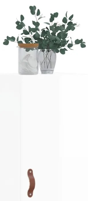 Armário de parede 34,5x34x90 cm branco brilhante