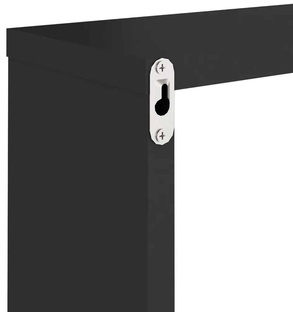Prateleiras de parede em forma de cubo 2 pcs 30x15x30 cm preto