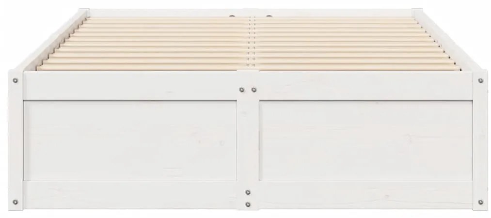 Cama sem colchão 120x190 cm madeira de pinho maciça branco
