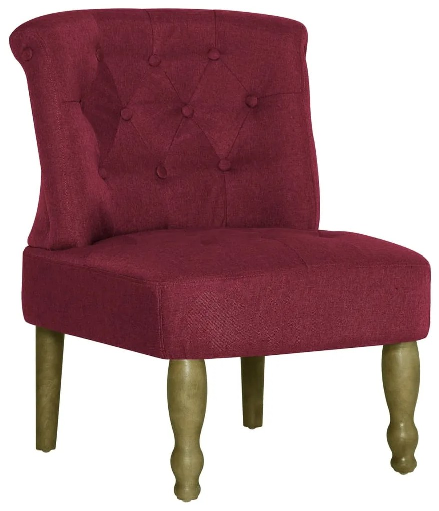 Cadeiras francesas 2 pcs tecido vermelho tinto