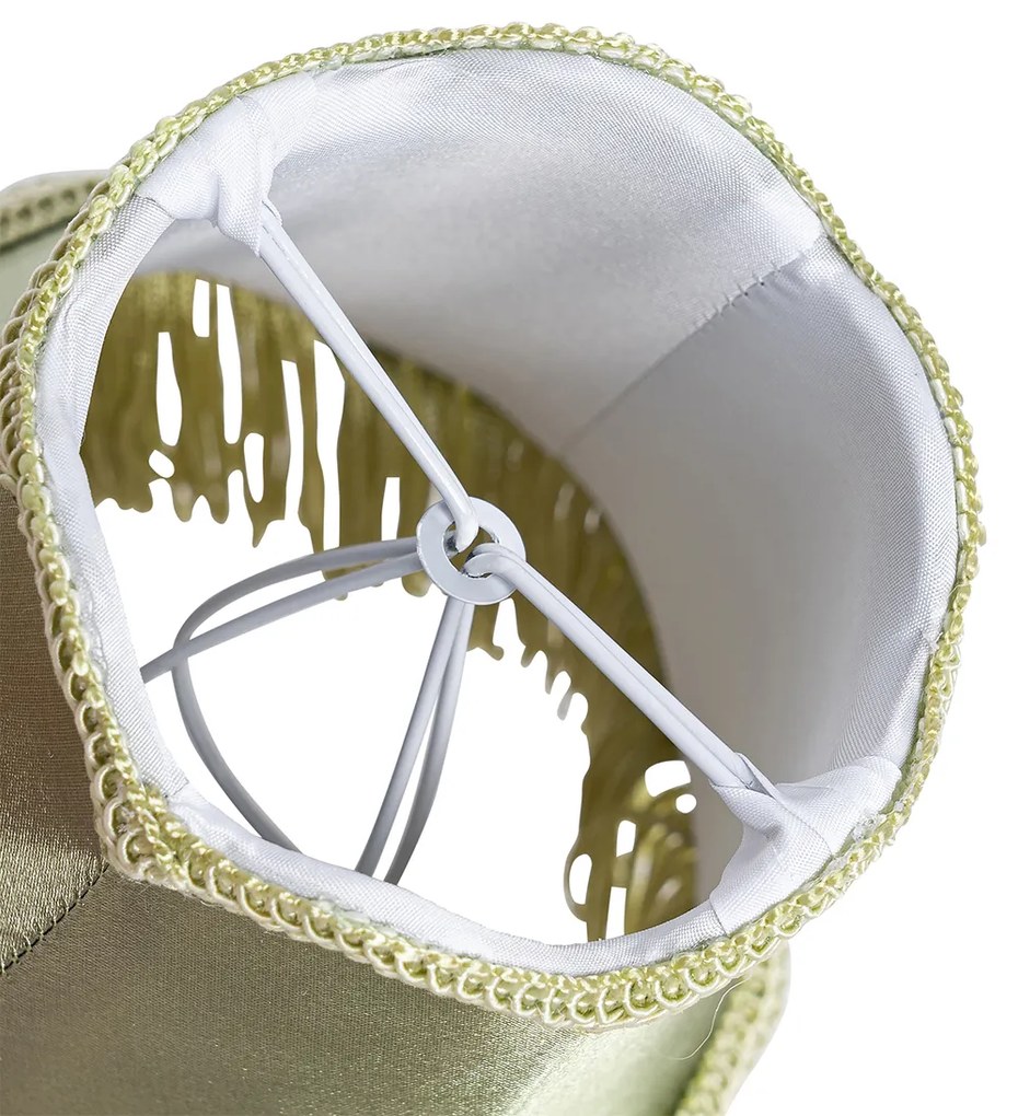 Abajur em tecido verde 12 cm - Granny Retro