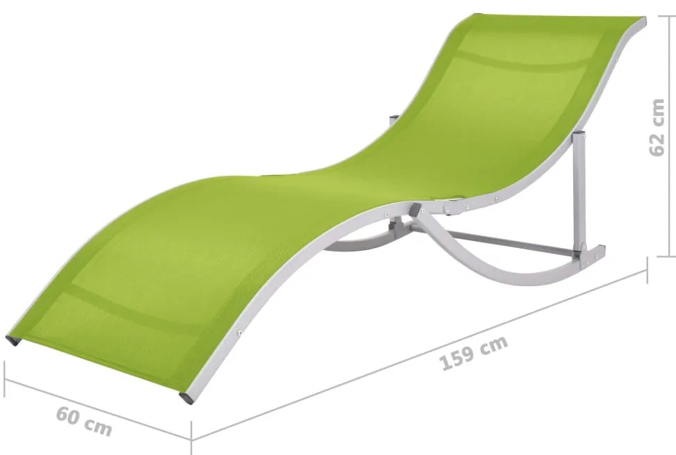 Espreguiçadeiras dobráveis 2 pcs textilene verde