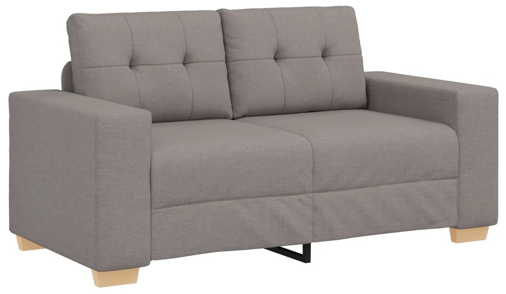Conjunto de Sofá de 3 Peças com Almofadas em Tecido Taupe