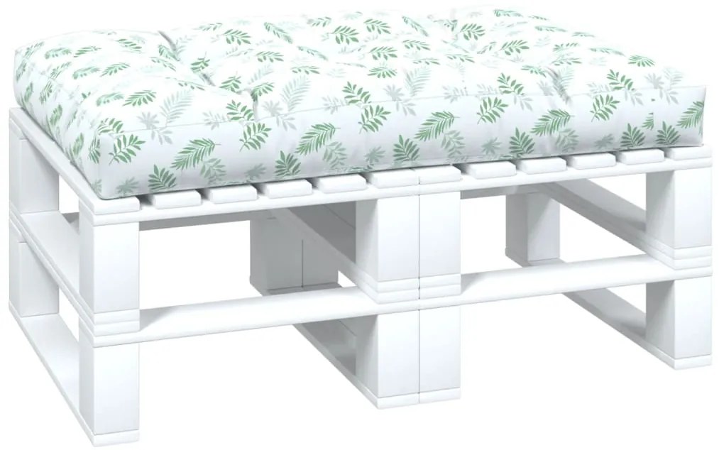 Almofadão para sofá de paletes 120x80x12cm tecido padrão folhas
