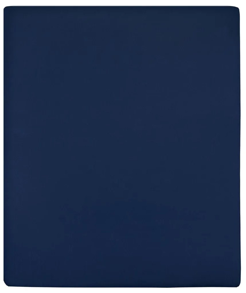 vidaXL Lençóis ajustáveis 2 pcs 180x200 cm algodão jersey azul marinho