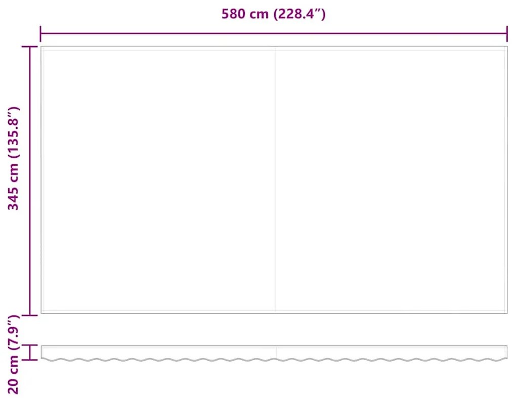 Tecido de Substituição de Toldos para Estrutura de 6x3.5 m Cinza Claro