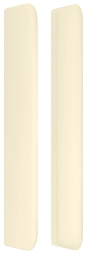 Cabeceira cama c/ abas couro artificial 163x16x118/128 cm creme
